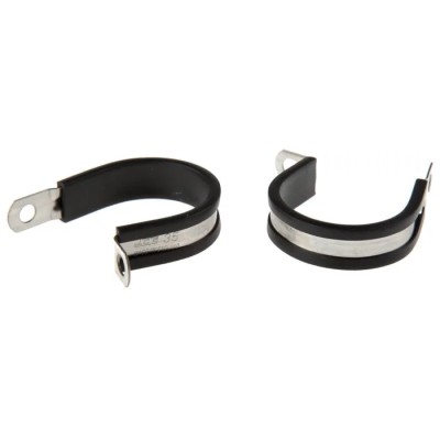 JCS 35 mm ID Black Rubber Coated 304 Stainless Steel P-Clip PCSR35RS