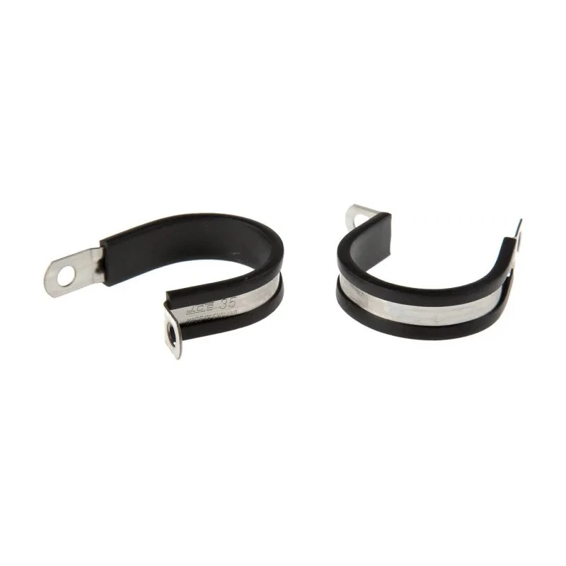 JCS 35 mm ID Black Rubber Coated 304 Stainless Steel P-Clip PCSR35RS