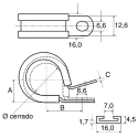 JCS 35 mm ID Black Rubber Coated 304 Stainless Steel P-Clip PCSR35RS