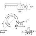 JCS 35 mm ID Black Rubber Coated 304 Stainless Steel P-Clip PCSR35RS