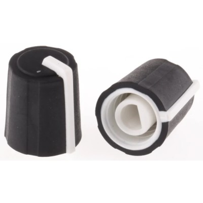 Sifam Black Push-On Potentiometer Knob 11.5 mm Diameter, 14.4 mm Height, 4 mm D Shaped Shaft 3/03/DP110-004/237/224