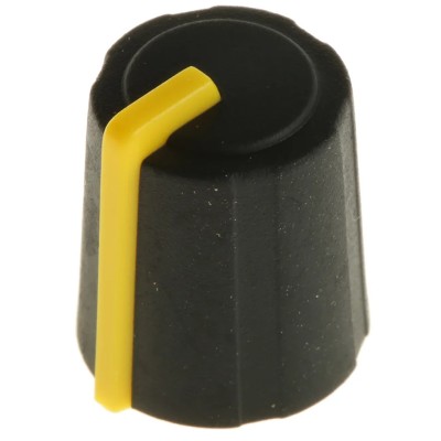 Sifam Black Push-On Potentiometer Knob 11.5 mm Diameter 14.4 mm Height for 6 mm Splined Shaft 3/03/TP110-006/237/239