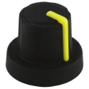Sifam Black Push-On Potentiometer Knob 18.9 mm Diameter, 15.9 mm Height, 6 mm Splined Shaft 3/03/TPN130-006/237/239