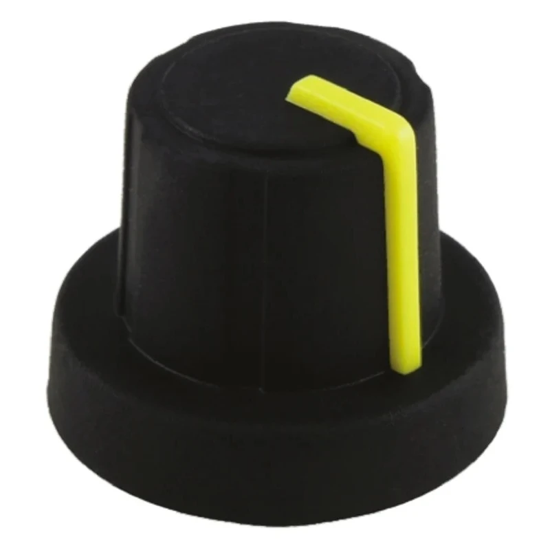 Sifam Black Push-On Potentiometer Knob 18.9 mm Diameter, 15.9 mm Height, 6 mm Splined Shaft 3/03/TPN130-006/237/239