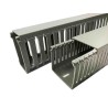 RS PRO Grey Open Slot PVC Cable Trunking W25mm x D65mm x L2m Self-Extinguishing UL 94 V-0 W25mm