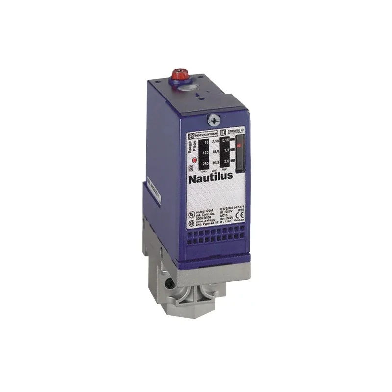 Telemecanique Sensors XMLA Series Differential Pressure Sensor Relay Output 0.6-10 bar 2% Accuracy Zinc Alloy XMLA010A2S11