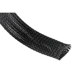 HellermannTyton Expandable Braided Polyethylene Terephthalate Black Cable Sleeve 10m Length 30mm 170-80250 HLB25-PET-BK