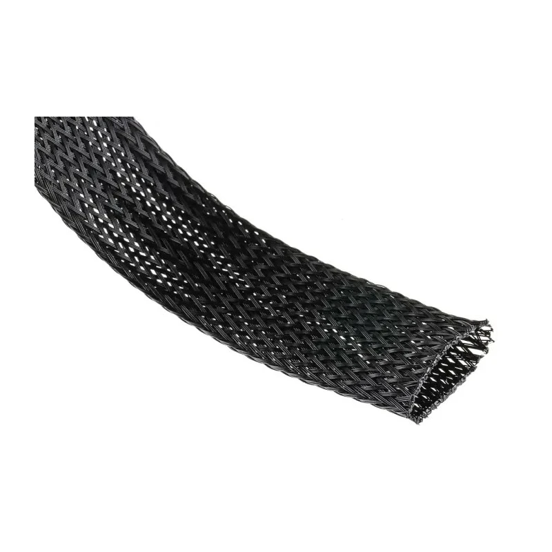 HellermannTyton Expandable Braided Polyethylene Terephthalate Black Cable Sleeve 10m Length 30mm 170-80250 HLB25-PET-BK