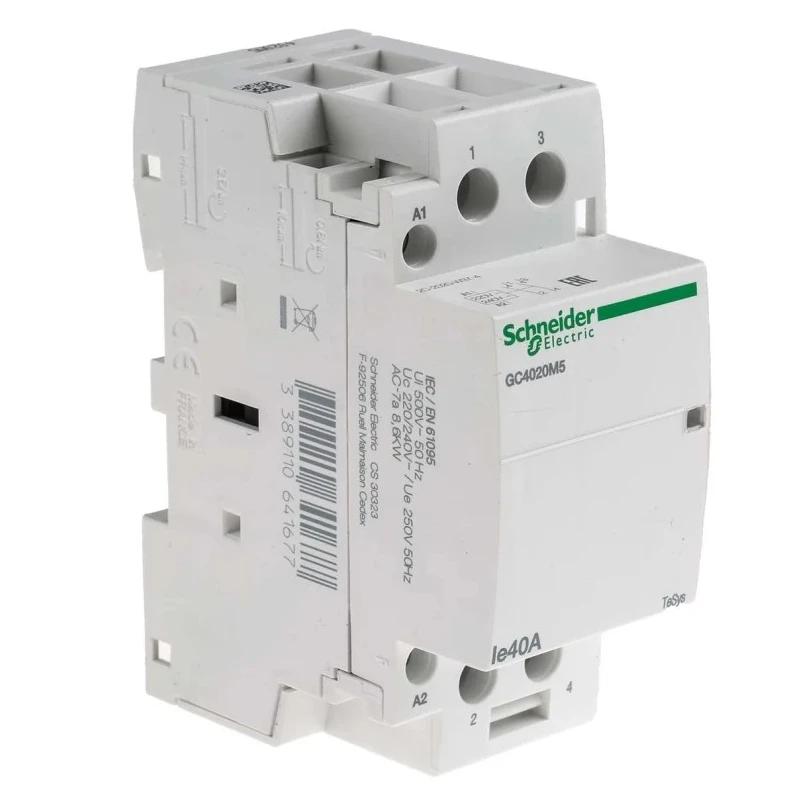 Schneider Electric TeSyS GC Contactor, 230V AC Coil, 2-Pole, 40A, 3.2W Power, 2 NO, 250V AC Contact GC4020M5