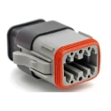 Amphenol Industrial 06 Automotive Connector Male Grey Cable 8 Way Crimp Termination AT06-08SA-SRGRY