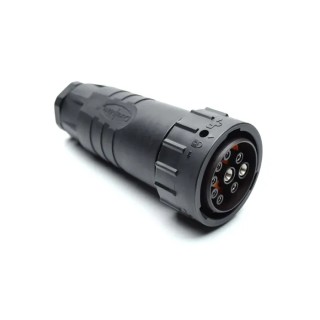 Amphenol Industrial Circular Connector 9 Contacts Cable Standard Socket Female 24V IP67 IP69K AHDP06-24-91S-BS1-K06M