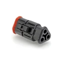 Amphenol Industrial 06 Automotive Connector Male Black Cable 3 Way Crimp Termination AT06-3S-SR01BLK