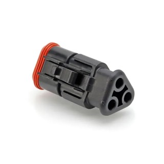 Amphenol Industrial 06 Automotive Connector Male Black Cable 3 Way Crimp Termination AT06-3S-SR01BLK