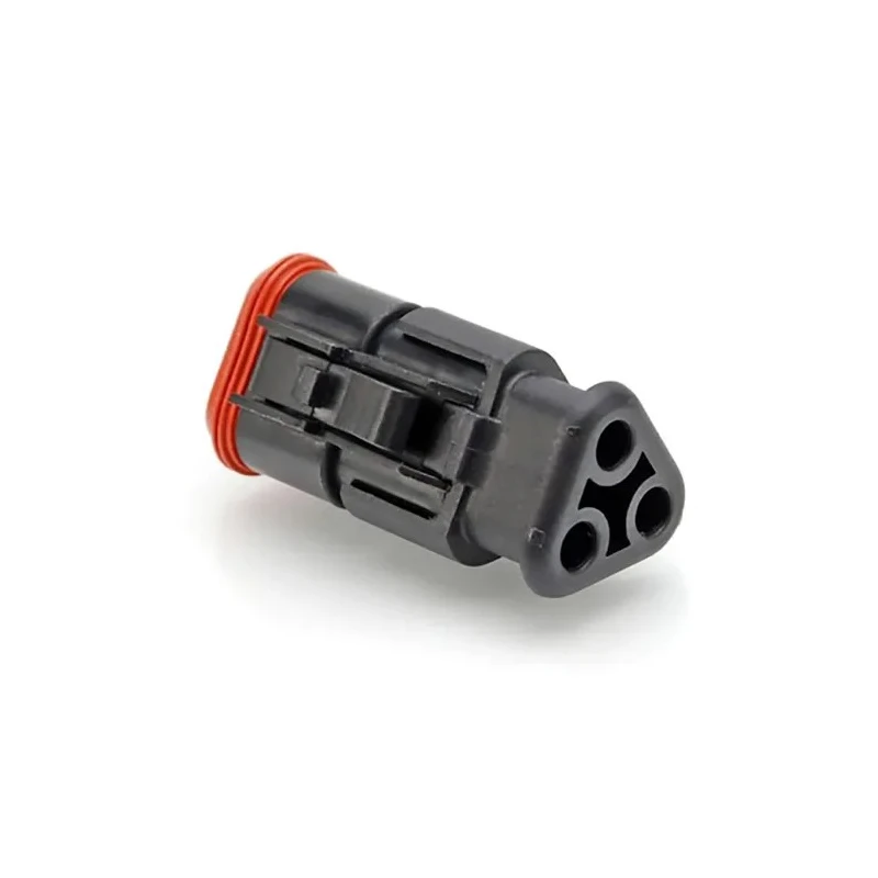 Amphenol Industrial 06 Automotive Connector Male Black Cable 3 Way Crimp Termination AT06-3S-SR01BLK