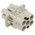HARTING Heavy Duty Power Connector Insert 40A 690V 0912 Series Female 6 Contacts 09120062763