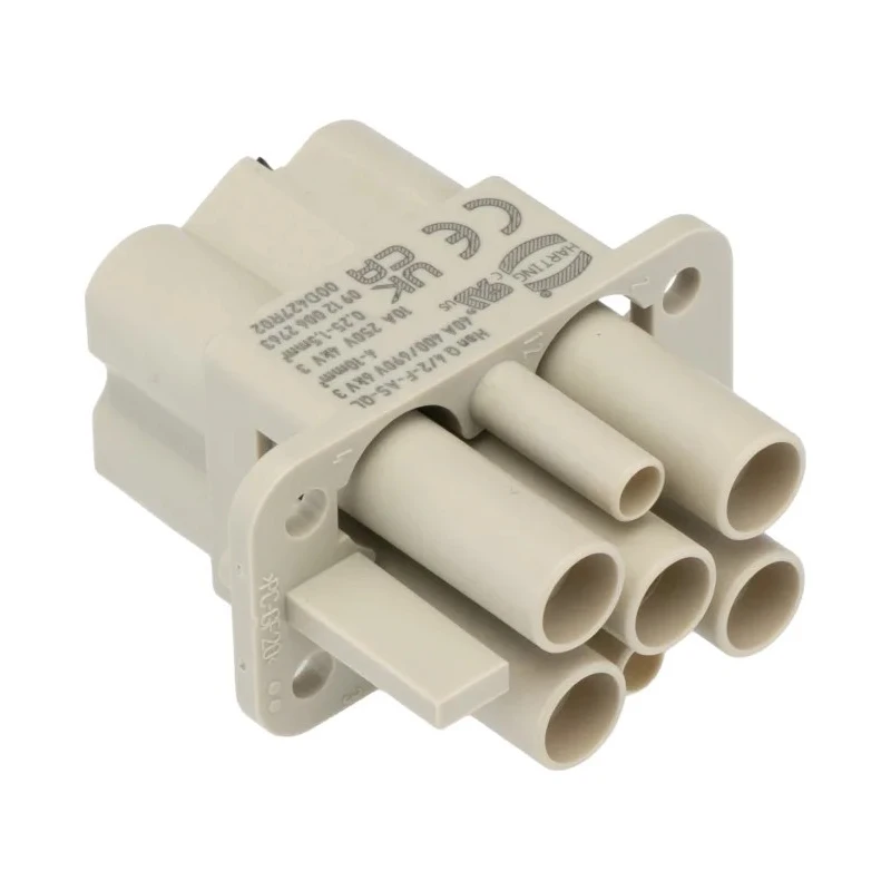 HARTING Heavy Duty Power Connector Insert 40A 690V 0912 Series Female 6 Contacts 09120062763