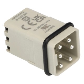 HARTING Heavy Duty Power Connector Insert 16A 600V Cable Mount, Male 5 Contacts 09120052634