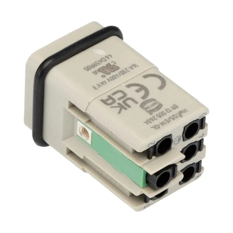HARTING Heavy Duty Power Connector Insert 16A 600V Cable Mount, Male 5 Contacts 09120052634