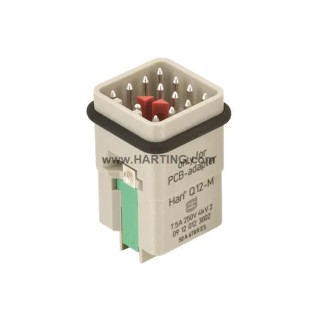 HARTING Heavy Duty Power Connector Insert Male, 7.5A, 12 Contacts, 0900 Series 09120123002