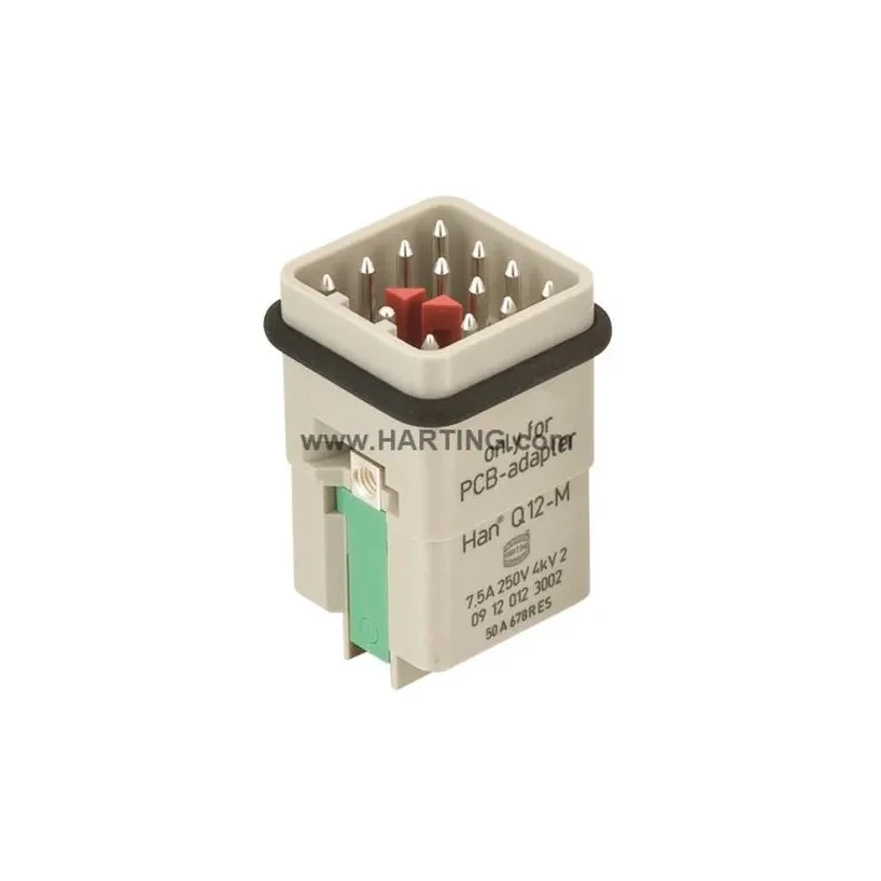HARTING Heavy Duty Power Connector Insert Male, 7.5A, 12 Contacts, 0900 Series 09120123002