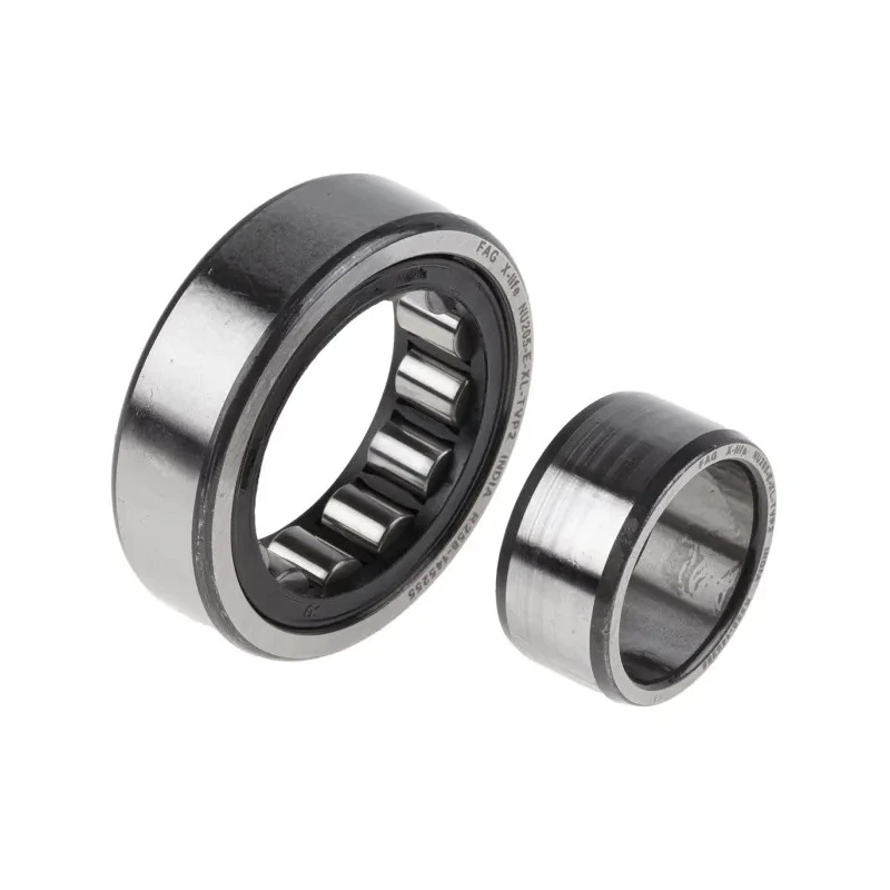 FAG 25 mm ID Roller Bearing, 52 mm OD, Race Width 15 mm, Open End Type NU205-E-XL-TVP2