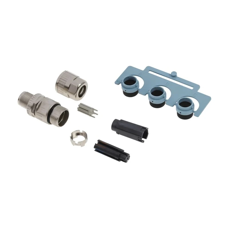 Harting Industrial Circular Connector 4 Contacts Cable M12 Plug Male IP65 IP67 Polymer Housing 21038811405