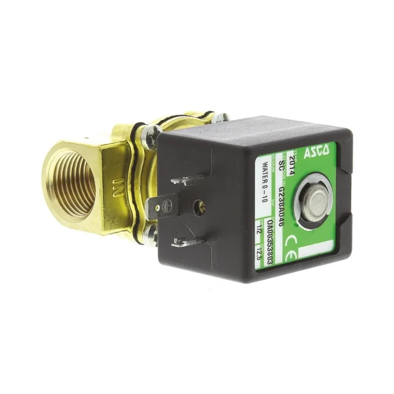 EMERSON ? ASCO Solenoid Valve 2 Port NC Brass Body 24V DC 10 Bar Max Pressure SCG238A046.24/DC