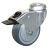 Guitel Hervieu Braked Swivel Castor 100 mm Wheel Diameter, 70 kg Load Capacity, Rubber Wheel, Galvanised Steel Frame 313822