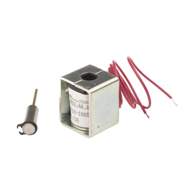 Mecalectro Push Action Linear Solenoid 24V, 27mm Length, 22mm Width, 20mm Depth 8.M11 AA 62 24 VCC 100%
