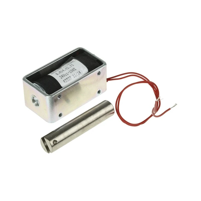 Mecalectro Linear Solenoid, Pull Action, 24V Supply Voltage, 8N Magnetic Force, 57.7mm Length, 32mm 8.M14 02 73 24 VCC 100%
