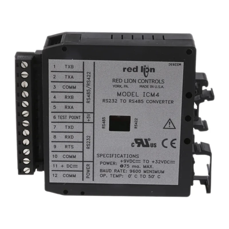Red Lion MINI MCR-SL-2CP-I-I-SP Series Signal Conditioner RS232 Input RS422 RS485 Output 32V DC 9V DC Supply ICM40030