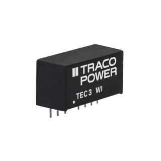 TRACOPOWER TEC 3WI 3 Watt SIP-8 DC/DC Converter, 12 V, -12 V Output, 125 mA, 18-75 Vdc Input, 1.6 kV Isolation TEC 3-4822WI