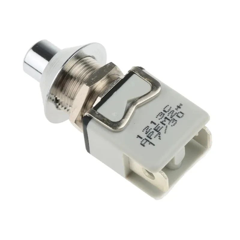APEM 1200M Series Silver Plunger Momentary Push Button Switch SPST Panel Mount 12.2 mm Cutout 24V dc 250V ac 1213MC8