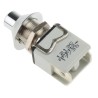 APEM 1200M Series Silver Plunger Momentary Push Button Switch SPST Panel Mount 12.2 mm Cutout 24V dc 250V ac 1213MC8