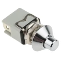 APEM 1200M Series Silver Plunger Momentary Push Button Switch SPST Panel Mount 12.2 mm Cutout 24V dc 250V ac 1213MC8