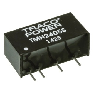 TRACOPOWER TMH DC/DC Converter 5V DC, 400mA Output Current, 24V DC Input, 1W Power, 6-Pin SIP PCB Mount TMH 2405S