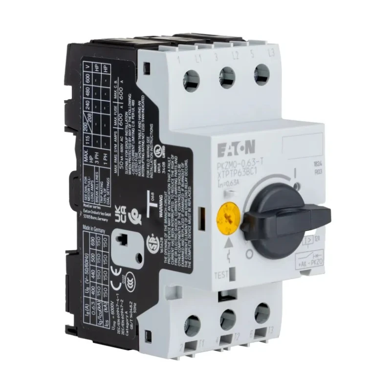 Eaton Motor Protection Circuit Breaker 400mA, 630 mA, 690V AC, Current Transformer Sensing, IP20/IP00, 3 088910 PKZM0-0,63-T