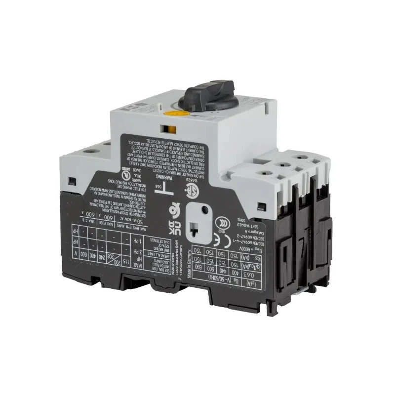 Eaton Motor Protection Circuit Breaker 400mA, 630 mA, 690V AC, Current Transformer Sensing, IP20/IP00, 3 088910 PKZM0-0,63-T
