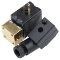 Burkert Brass Body 2-Port Normally Closed Solenoid Valve 24V DC, M5 Threaded Inlet 134084