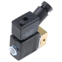 Burkert Brass Body 2-Port Normally Closed Solenoid Valve 24V DC, M5 Threaded Inlet 134084