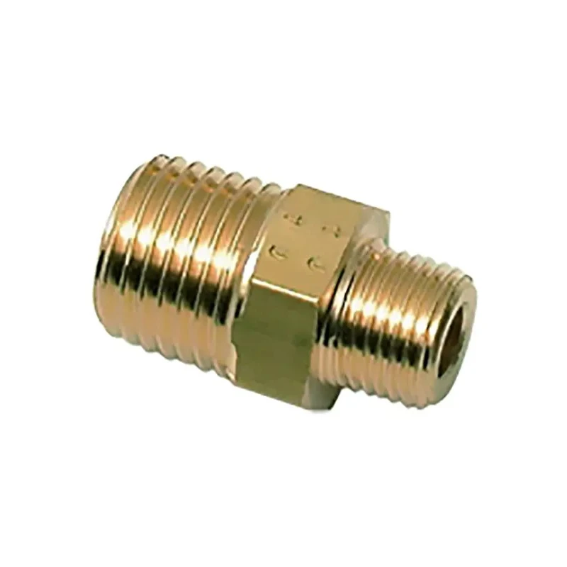 Legris Pneumatic Fitting Brass Pipe Fitting Straight Threaded Adapter Male 3/8 in to Male 1/8 in 0121 17 10