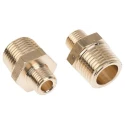 Legris Pneumatic Fitting Brass Pipe Fitting Straight Threaded Adapter Male 1/2 in to Male 1/8 in 0121 21 10