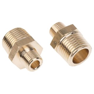 Legris Pneumatic Fitting Brass Pipe Fitting Straight Threaded Adapter Male 1/2 in to Male 1/8 in 0121 21 10