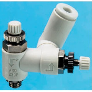 SMC ASD Series Flow Controller Flow Regulator with Inlet Male Threaded R and Outlet Male R, Operating ASD430F-02-06S