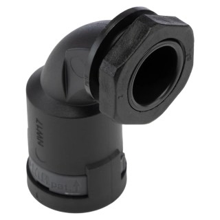 PMA Cable Conduit Fitting, 17 mm Nominal Size, PG16 Thread, Polyamide 6 Black, IP66 Rated BVBD-P167GT