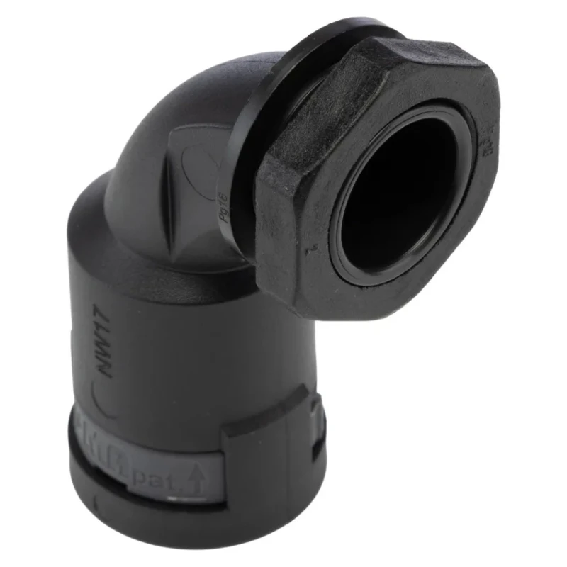 PMA Cable Conduit Fitting, 17 mm Nominal Size, PG16 Thread, Polyamide 6 Black, IP66 Rated BVBD-P167GT