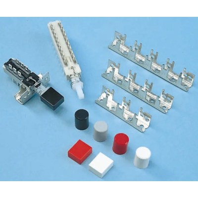 C & K F Series Push Button Switch Interlock Momentary Silicone Elastomer 12.5 mm Cutout DPDT 30V dc 125V ac 103-4001-001