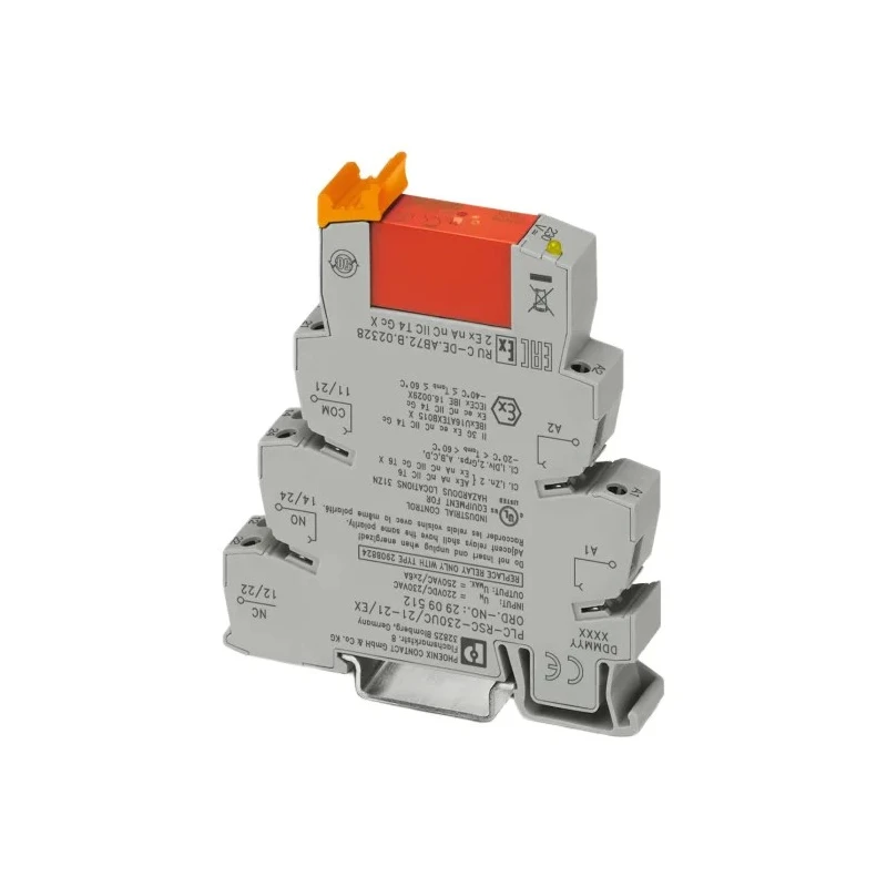 Phoenix Contact Electromechanical Interface Relay DIN Rail Mount 220, 230V AC/DC Coil DPDT Contact Configuration 2909512