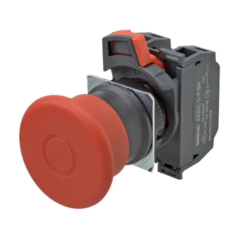Omron Emergency Stop Push Button Panel Mount 22 mm Cutout 2 NC Contact IP65 A22NE-P