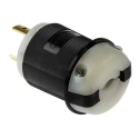 Hubbell 30A 250V USA Mains Plug Black Nylon Cable Screw Termination HBL2621